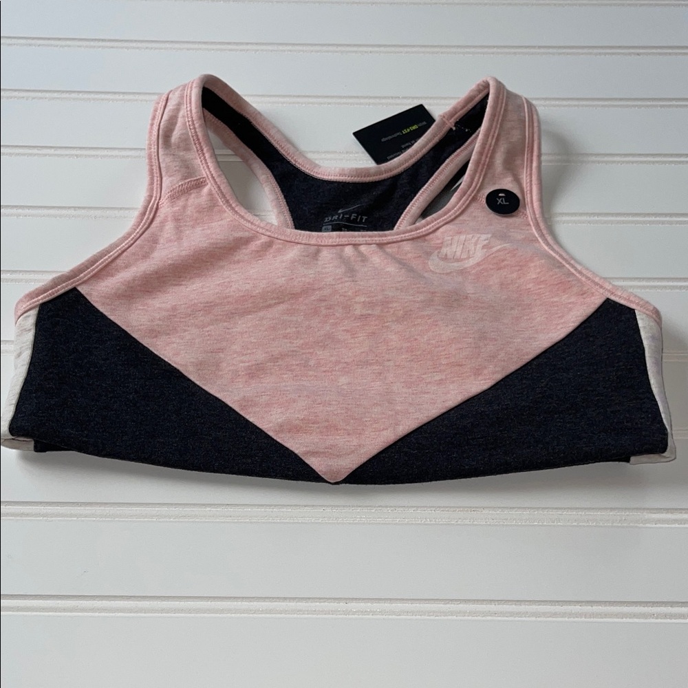 NWT XL Nike Pink and Gray Dri-FIT Sports Bra